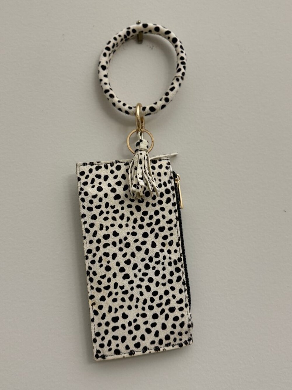 Dalmatian Wrislet Wallet - Black and White Speckled